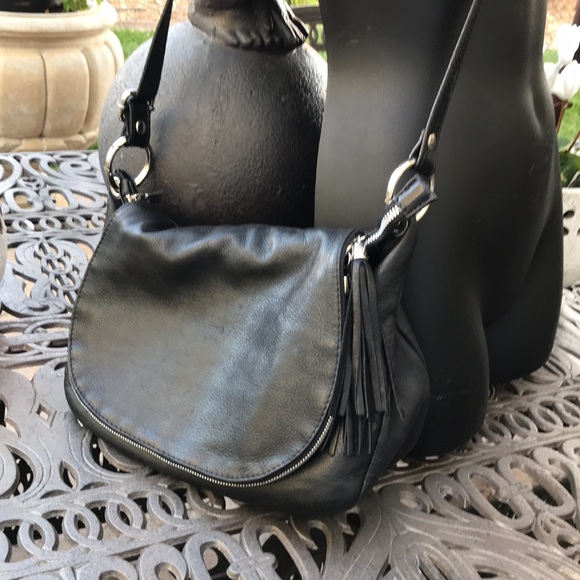 LAVORAZIONE Artigianale Italian Leather Crossbody Motorcycle Purse Fringe Zipper - Picture 11 of 13